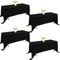 4 Pack Rectangle Tablecloth for 6 Foot Tables Washable Polyester Table Cover for Wedding Dining Table Parties Banquet（70x120 Black） by JALANCY