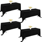 4 Pack Rectangle Tablecloth for 6 Foot Tables Washable Polyester Table Cover for Wedding Dining Table Parties Banquet（70x120 Black） by JALANCY