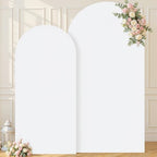White Arch Cover Set of 2-7.2 and 6ft Arch Backdrop Cover Spandex Wedding Arch Stand Covers for Bridal Shower Wedding Baby Shower Birthday Party Ceremony Banquet Photo Background Decorations - Image 5