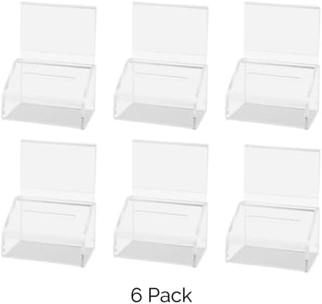 Marketing Holders 6 Pack 5 x 7 Inch Ballot Box Contest Ticket Box with Header Sign Holder Clear Acrylic Small Tip Collection Countertop Coin Collection Container - Image 5