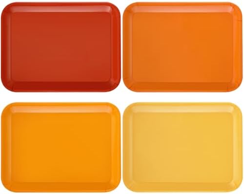 4 Pieces Fall Serving Trays Melamine Platters by Tiangrid