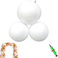 Reusable Inflatable Balloon Garland Arch Kit, 3/7 PCS Linked Pvc Balloons with Elastic Bands & Leak-proof Nozzle, Party Decoration for Birthdays, Weddings & Celebration (7, White) by Unknown