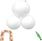 Reusable Inflatable Balloon Garland Arch Kit, 3/7 PCS Linked Pvc Balloons with Elastic Bands & Leak-proof Nozzle, Party Decoration for Birthdays, Weddings & Celebration (7, White) by Unknown
