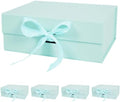 Aimyoo 5 Pack Light Blue Gift Box with Ribbon, 11.5x8.6x4.1 inch Groomsman Proposal Box for Presents with Magnetic Closure Lids, Rectangle Collapsible Luxury Box for Wedding, Christmas, Birthday by Aimyoo