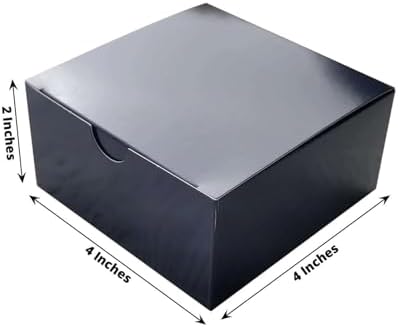 100 4 x 4 x 2" Black Cake Wedding Favors Boxes with Tuck Top for Wedding Party Birthday Candy Gifts Decorations Supplies - Image 5