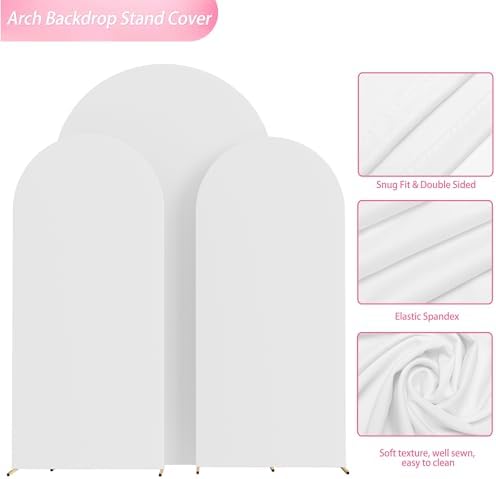 Wokceer White Arch Backdrop Covers Stretchy Backdrop 7.2FT, 6FT, 6FT - Image 5