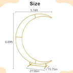 Half Crescent Moon Wedding Arch Backdrop Stand 6.9FT Party Ceremony Arch - Image 4