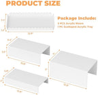 Food Display Stands, 4 PCS Acrylic Buffet Risers for Party Table, U-Shaped Tiered Acrylic Display Risers for Catering Dessert Drink Party Supply, Scalloped Serving Tray for Cupcake Fruit (Glossy White 4 PCS) - Image 3