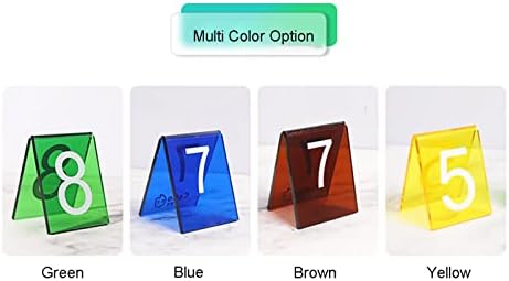 Acrylic Table Numbers, Tent Style Table Signs, Set of 6 Colorful Panel Desk Signs, Best for Rustic Receptions, Banquets Cafés Restaurants Hotel(Brown 19 24) - Image 6