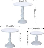 Set of 3 White Cake Stands, Metal Round Cake Holder Dessert Pie Pizza Display Stand 8" 10" 12" Serving Tray Decoration for Wedding Celebration Party Birthday Baby Shower - Image 3