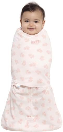 HALO 100% Cotton Sleepsack Swaddle, 3-Way Adjustable Wearable Blanket, TOG 1.5, Watercolor Rose Toss Blush, Small, 3-6 Months - Image 2