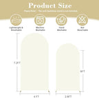 7.2FT 6FT Arch Backdrop Cover for Wedding, Set of 2 Stretchy Spandex Fitted Arch Stand Cover for Baby Shower, Birthday Party Decor, Chiara Backdrop Cover with Double-Sided Design(Ivory) - Image 6