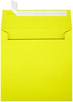 LUXPaper Square Invitation Envelopes | Peel & Press | 6" x 6" | Citrus Yellow | 80lb. Text | 250 Qty by LUXPaper