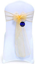 MDS Pack of 100 Organza Chair Sashes for Wedding & Event Décor – Gold by MDS