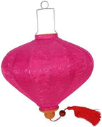 Pink Vintage Hanging Lantern with Floral Tassel Cloth Metal Oval Decor by Happyyami