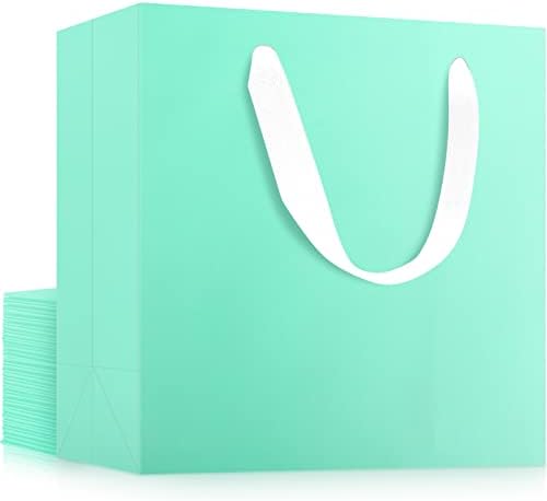 EUSOAR Kraft Bags with Handles, 20pcs 12.5" x 4.5" x 11" Kraft Paper Bag Bulk, Shopping Bags with Handle for Lunch Merchandise Party Wedding Birthday by EUSOAR