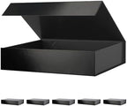 PACKHOME 6 Black Gift Boxes 11.5x8x2.5in with Magnetic Lids for Shirt by PACKHOME