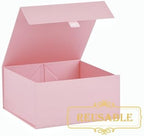 5 Pcs Pink Gift Box 8x8x4 Inches Small Gift Boxes for Presents with Magnetic Closure Lid Luxury Collapsible Gift Box Bridesmaid, Wedding, Birthday Boxs for Gift Packaging - Image 2