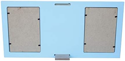 Personalized New Baby birth announcement picture frame for newborn boys and girls Custom engraved photo frame for new mom and dad parents and grandparents holds 2 4x6 photos (Blue) - Image 3