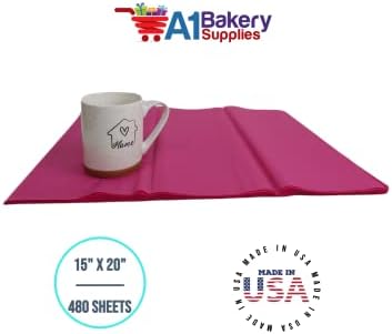 Gift Wrapping Tissue Paper 15X20 480 Pack by A1 Bakery Supplies (Cerise) - Image 3
