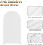 6FT Wedding Arch Backdrop Stand and White Arch Cover, White Spandex Fitted Backdrop Cover and Gold Wedding Arch Frame for Birthday Party Wedding Ceremony Bridal Baby Shower, Parties Decoration. - Image 4