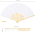 Aneco 36 Pieces Handheld Paper Fans Paper Folding Fans with Bamboos for Wedding Gift, Party, Home, DIY, White - Image 2
