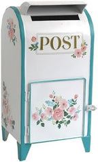 Vintage Wedding Mailbox Post Box Large Metal Wedding Decor Card Box Mail Boxes with Slot & Lid Flower Bird Design for Retro Antique Baby Birthday Shower Graduation Party Reception Gift - Image 6