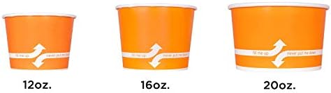 Karat [12oz - 1000 ct] Paper Ice Cream Cups & Soup Bowls for Hot/ Cold Food - Ideal for Soup, Ice Cream, Gelato, Yogurt and Snacks - Orange - Image 7