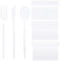 Supernal 360pc Heavy Duty White Plastic Silverware Set for Wedding Party by supernal