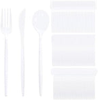 Supernal 360pc Heavy Duty White Plastic Silverware Set for Wedding Party by supernal