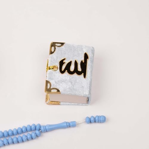 BABY SHOWER CHOCOLATE Set of 10 Islam Quran Tasbeeh Islamic Set | Holy Quran Prayer Beads Gift Box Favor (Blue) - Image 7