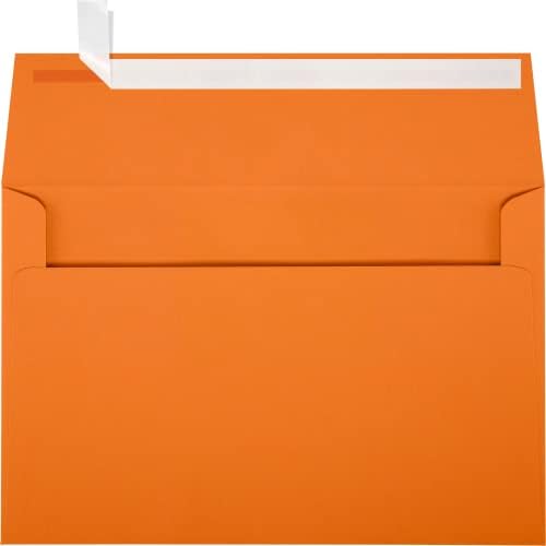 LUXPaper A9 Invitation Envelopes | Peel & Press | 5 3/4" x 8 3/4" | Mandarin Orange | 80lb. Text | 500 Qty by LUXPaper