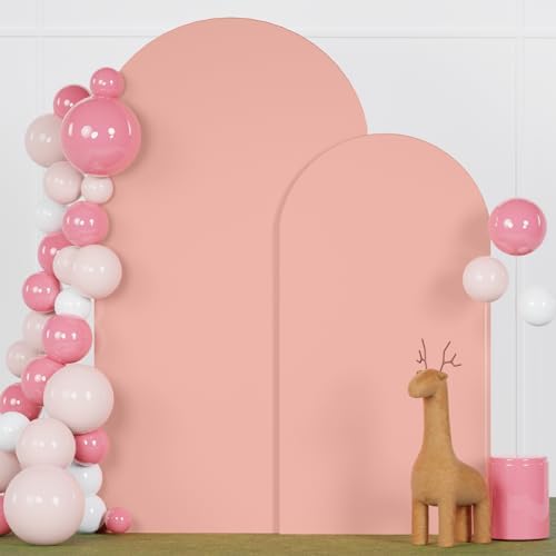 FANPROMS Wedding Arch Cover Set of 2 Rose Arch Cover Spandex Arched Backdrop Cover Chiara Wall Backdrop Covers for Garden Arches Frame Arch Fabric Covers 6FT 7.2FT for Bridal Shower Ceremony Decor by FANPROMS