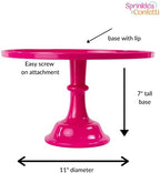 11-Inch Bright Pink Melamine Cake Stand Reusable Party Dessert Display - Image 4