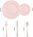 YOUBET 125PCS Pink Plastic Plates for Baby Shower Birthday Parties - Image 2