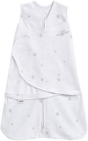 HALO 100% Cotton Sleepsack Swaddle, 3-Way Adjustable Wearable Blanket, TOG 1.5, Stardust, Newborn, 0-3 Months by HALO