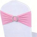 50 Pack Pink Chair Sashes, Light Pink Spandex Chair Bands for Wedding Gender Reveal Party Decor, Baby Pink Bows for Folding Chairs by MAGTOWNE