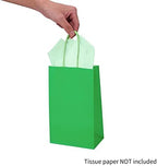 DjinnGlory 100 Pack Small-Sized Green Paper Gift Bags with Handles Bulk for Business Boutiques, Party Goodies, Holidays, Graduation, 9''x5.5''x3.15'' - Image 7