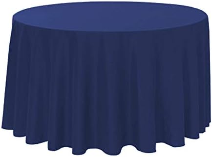 Polyester Round Tablecloth 120" Ideal for 60 inch Round Table (Royal Blue) - Image 2