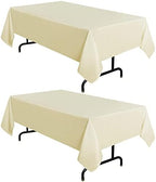 sancua 2 Pack Beige Tablecloths 60x102 Inch for 6 Feet Rectangle Tables by sancua