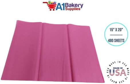 Gift Wrapping Tissue Paper 15X20 480 Pack by A1 Bakery Supplies (Cerise) - Image 2