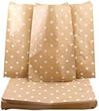 N'icePackaging 200 Qty 8.5" x 11" Decorative Flat Paper Gift Bags - White Polka-Dot on Brown Kraft Bags - For Sales/Treats/Parties Cookies/Gifts - Image 4