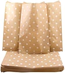 N'icePackaging 200 Qty 8.5" x 11" Decorative Flat Paper Gift Bags - White Polka-Dot on Brown Kraft Bags - For Sales/Treats/Parties Cookies/Gifts - Image 4