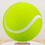 Renaiss 5x5ft Green Tennis Ball Round Backdrop Cover Tennis Themed Circle Photography Background Tennis Match Sports Theme Birthday Baby Shower Fans Athletes Party Decor Arch Photo Booth Props by Renaiss