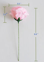 Artificial Flowers 50PCS Silk Rose with Wire Stem Real-Touch Fake Rose for DIY Wedding Décor Bride&Bridesmaid Bouquets Home Office Baby Shower Party Prom Centerpieces Arch Garland（Pink） - Image 2