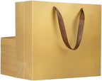 EUSOAR Paper Bags with Handles, 25pcs 12.5"x4.5"x11" Large Gold Gift Bags Bulk, Merchandise Retail Paper Shopping Wrapping Bags for Business, Craft Grocery, Boutique, Party Favor, Wedding by EUSOAR