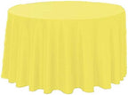 Polyester Round Tablecloth 120" Ideal for 60 inch Round Table (Light Yellow) - Image 2