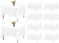 Showgeous 52x52 Inch White Square Tablecloths, Polyester Table Covers by Showgeous