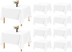 Showgeous 52x52 Inch White Square Tablecloths, Polyester Table Covers by Showgeous