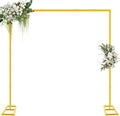 8FT x 8FT Backdrop Stand Kit - Gold Portable Adjustable Stand,Square Metal Arch Party Frame for Wedding/Baby Shower/Birthday Parties/Banquet by DEYIXUN